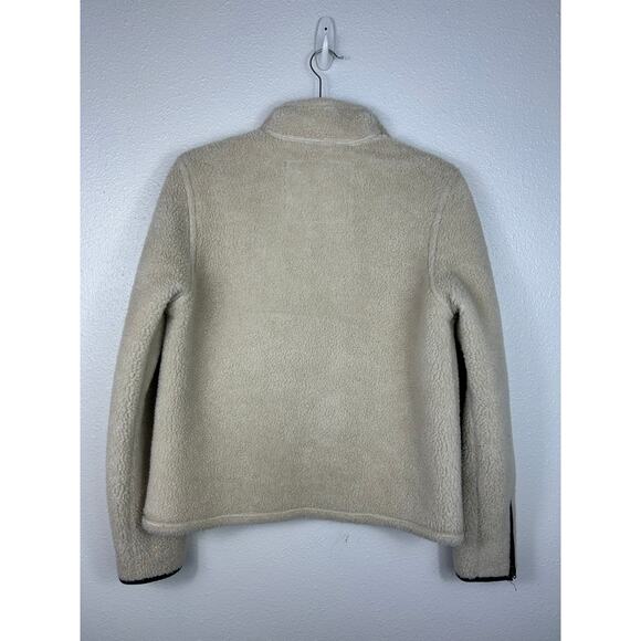 Abercrombie & Fitch Vintage Sherpa Zip up Jacket Cream Sz Medium - Picture 6 of 6